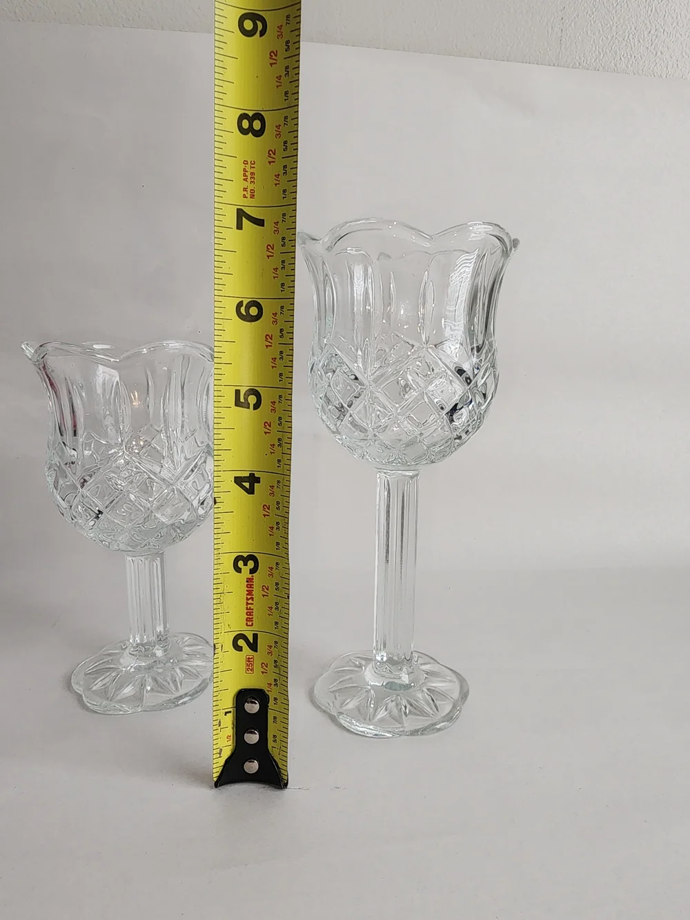 Pair of Vintage Anchor Hocking Wexford Clear Glass Candle Holders
